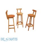 Banqueta Madeira Com Encosto
